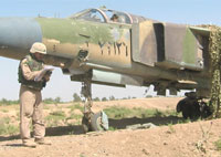 В целях маскировки МиГ-23 еще до ''Шока и трепета'' был отбуксирован бойцами Саддама Хусейна за пределы авиабазы Балад. Это спасло его от уничтожения, но не от захвата.